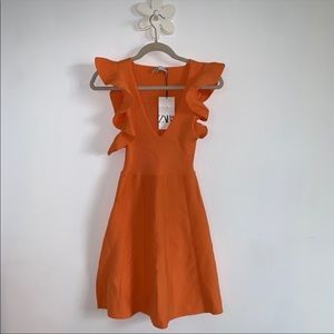 NWT Blogger Favorite Orange Zara Knit Dress